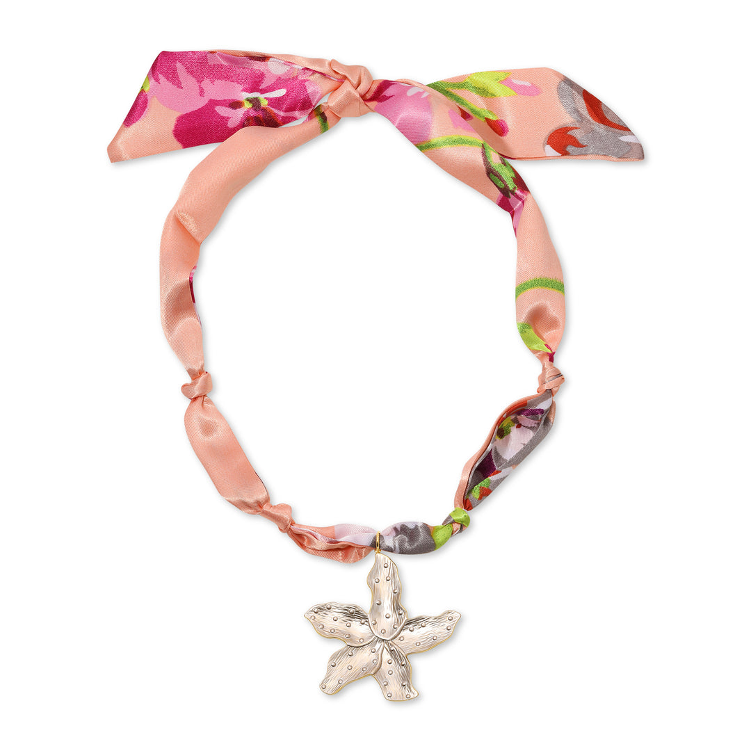 Pearl Flower Scarf Necklace