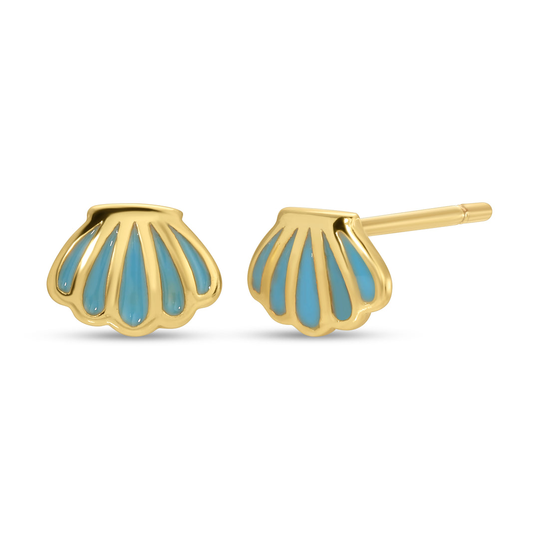 Blue Shell Earring