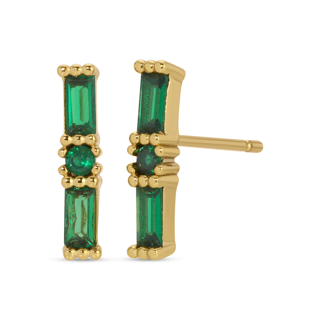 Emerald Bar Studs