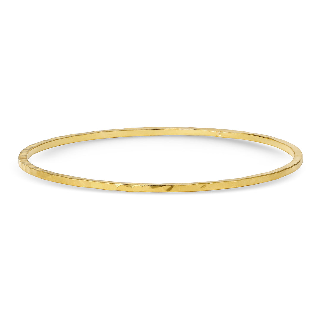 Thin Hammered Bangle Bracelet