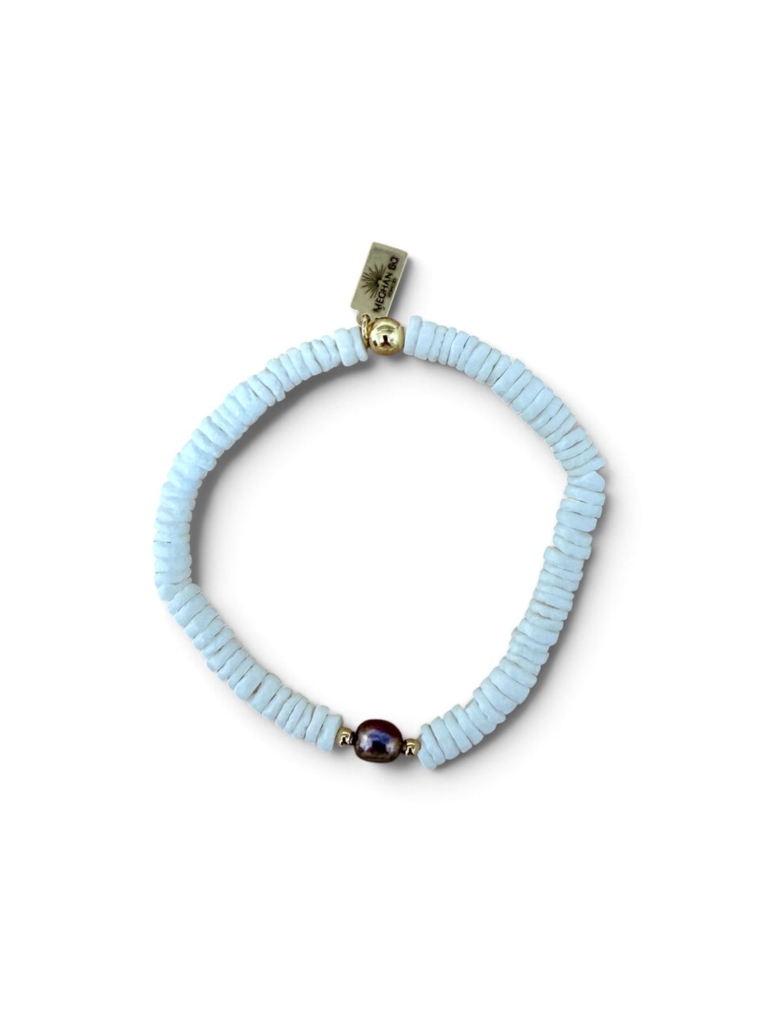 Puka Shell and Peacock Pearl Bracelet
