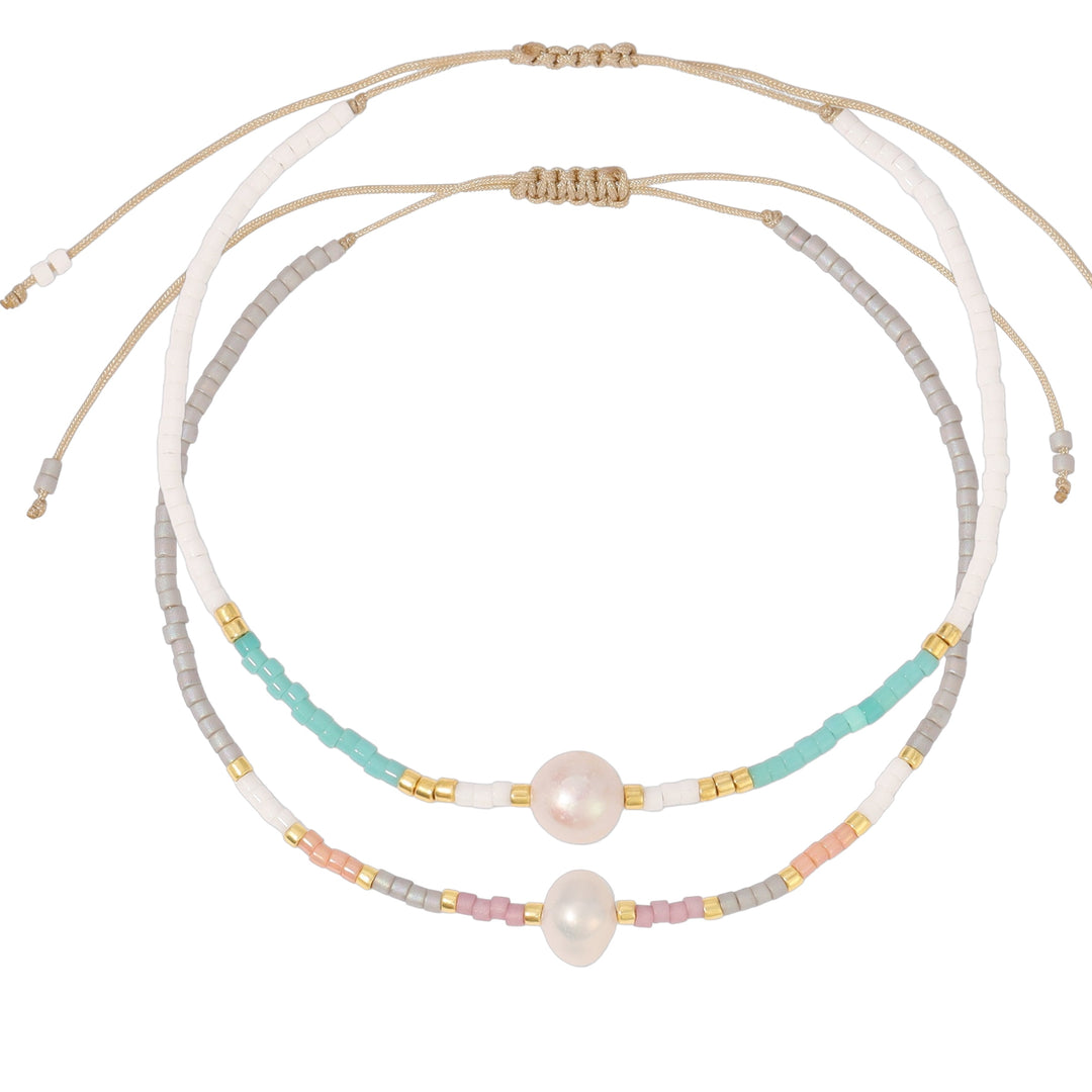 Pearl String Bracelet Set