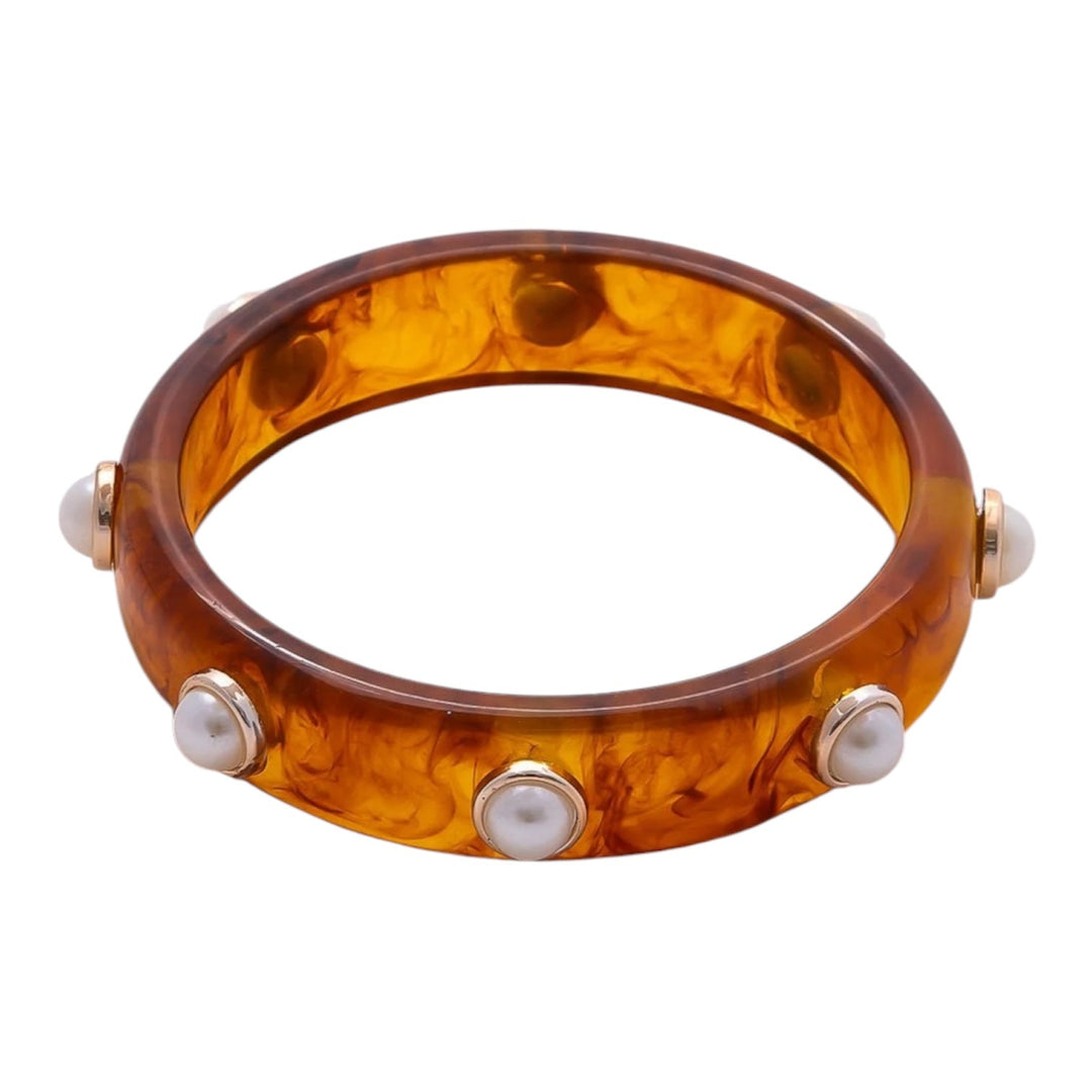 Acrylic Pearl Bangle Bracelet