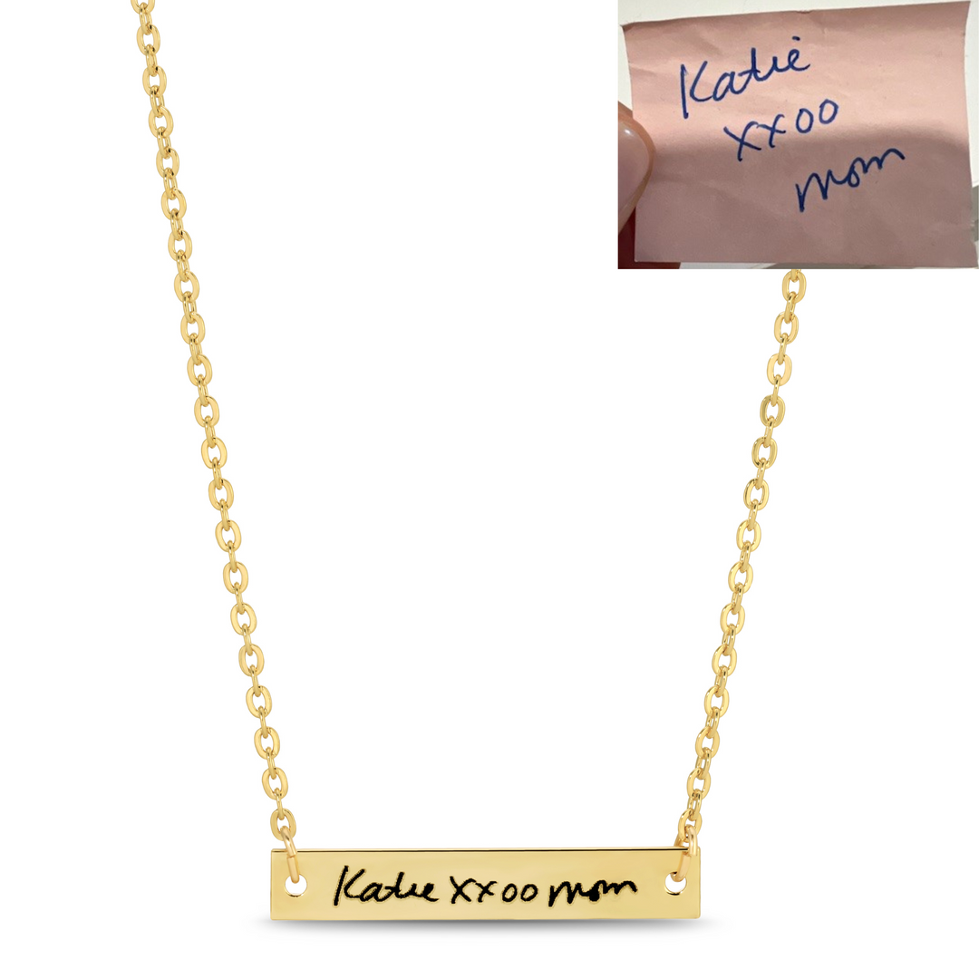 Handwriting Bar Necklace