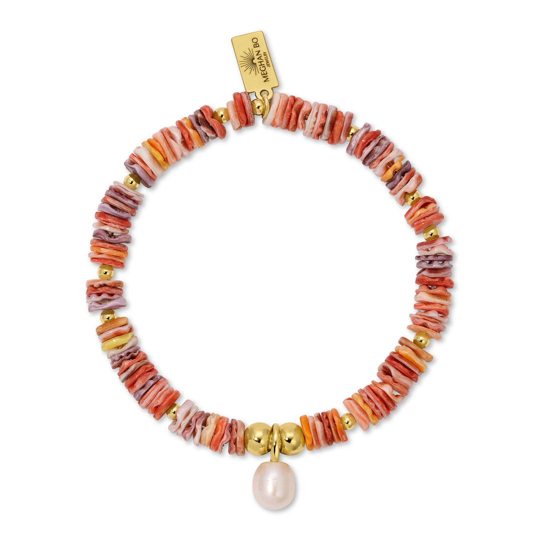 Pectin Shell and Pearl Bracelet