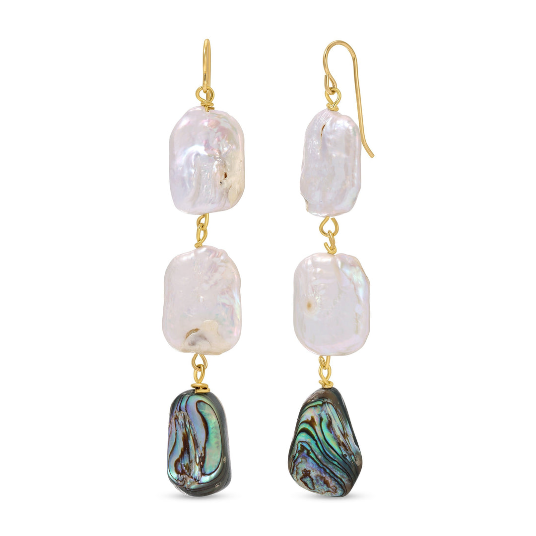 Pearl and Abalone Drop Earring