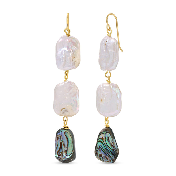Pearl and Abalone Drop Earring
