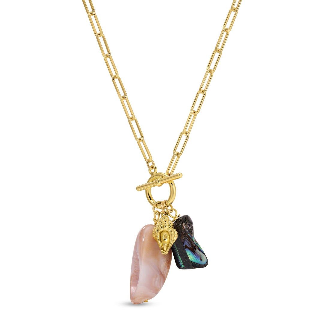 Sea Shell and Abalone Toggle Necklace