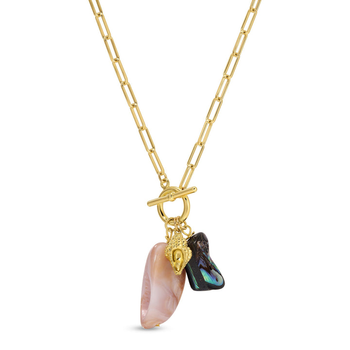 Sea Shell and Abalone Toggle Necklace
