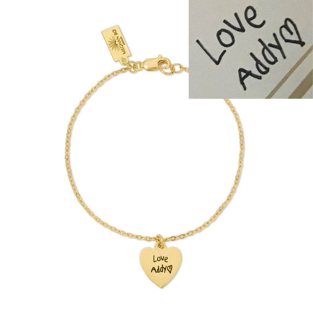 Heart Handwriting Bracelet
