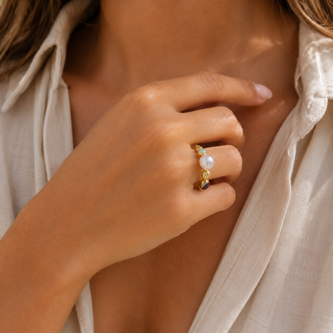 Pearl & Gemstone Ring