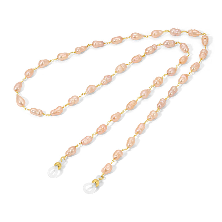 Coral Pearl Eye Glass Chain