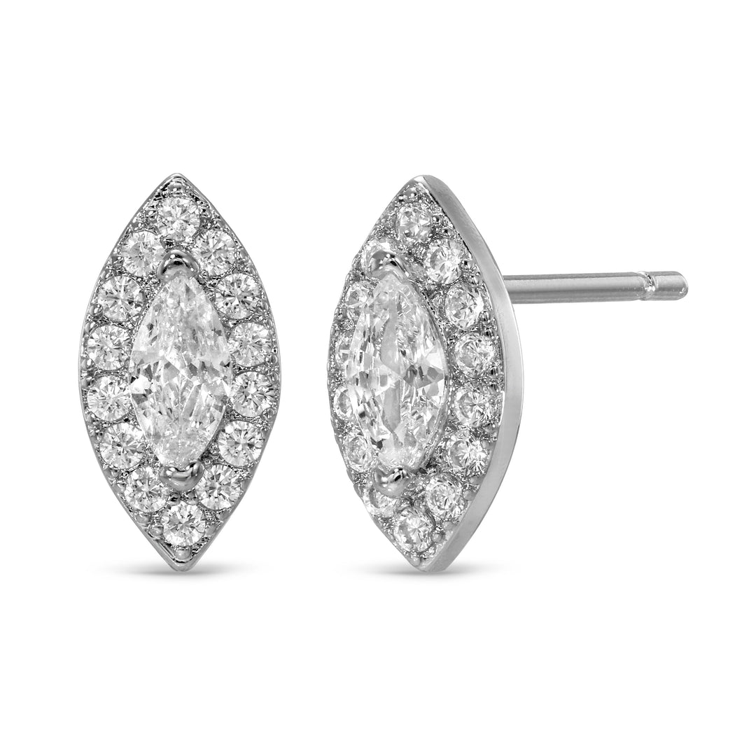 Silver CZ Evil Eye Earring