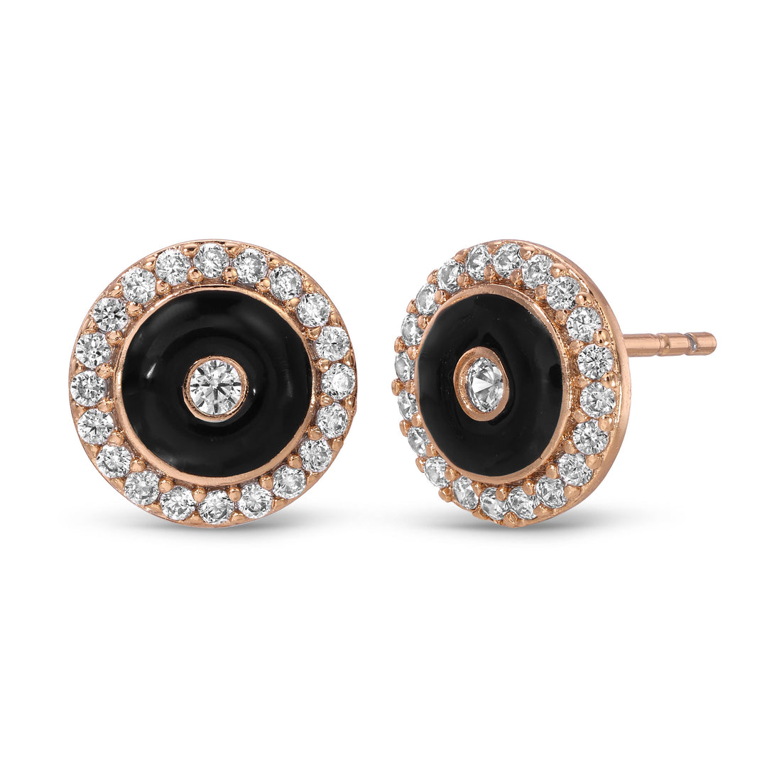 Black & Diamond Evil Eye Earring