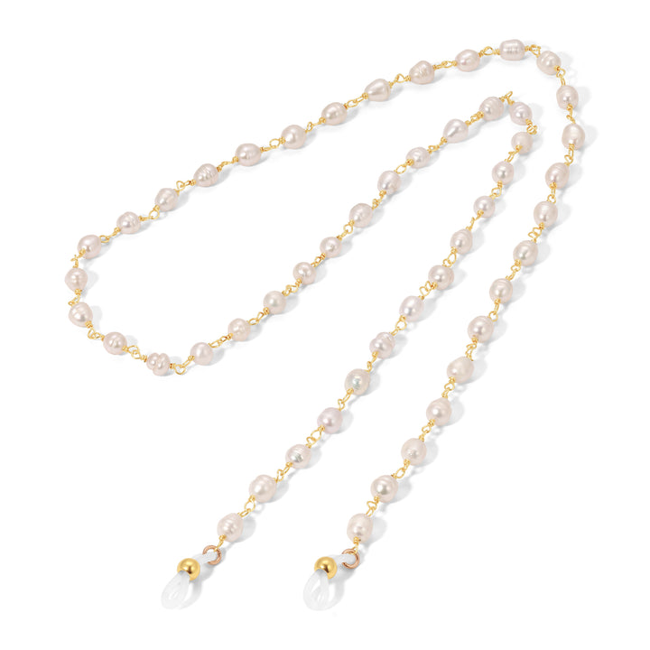 White Pearl Eye Glass Chain