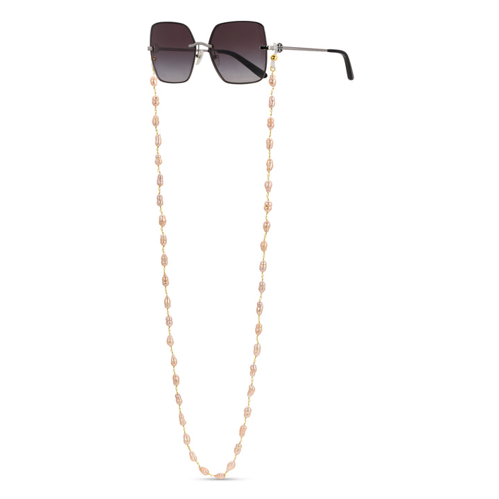 Coral Pearl Eye Glass Chain