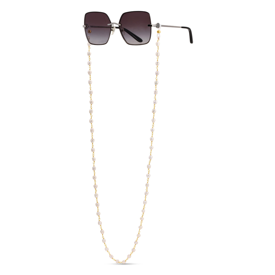 White Pearl Eye Glass Chain