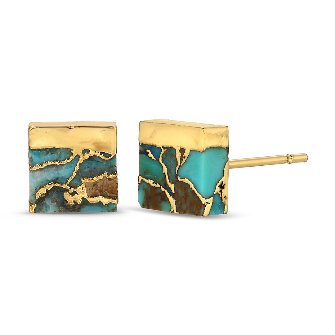 Gold Dipped Turquoise Studs