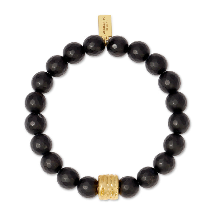 Matte Black Beaded Stretch Bracelet