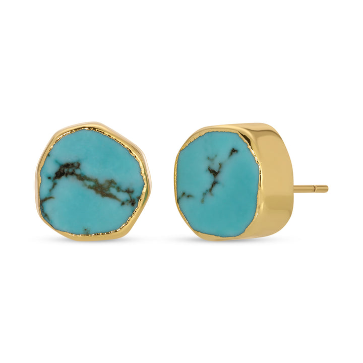 Organic Turquoise Stud Earrings