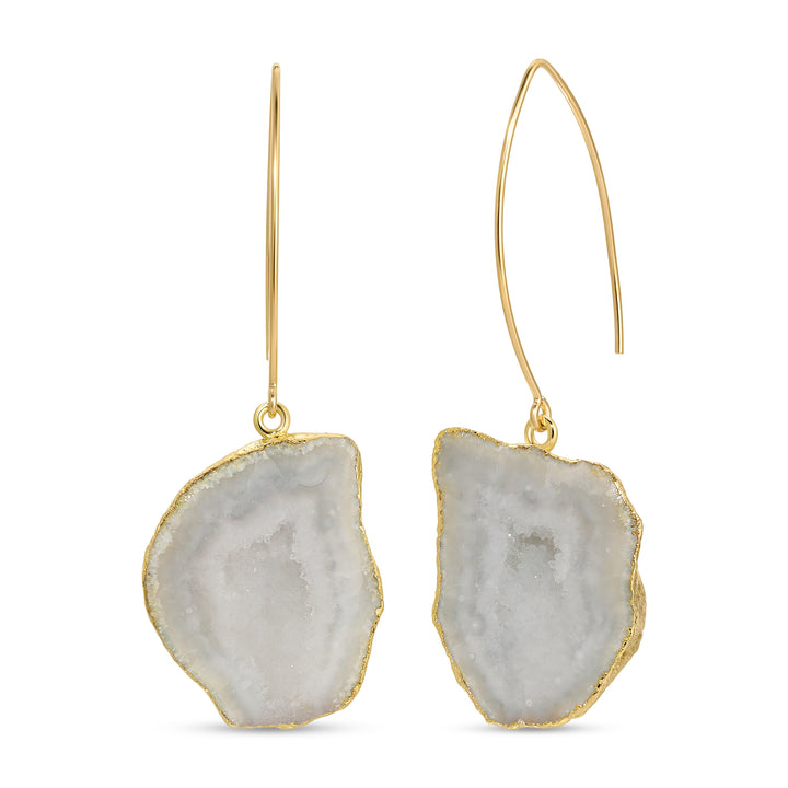 White Geode Earring