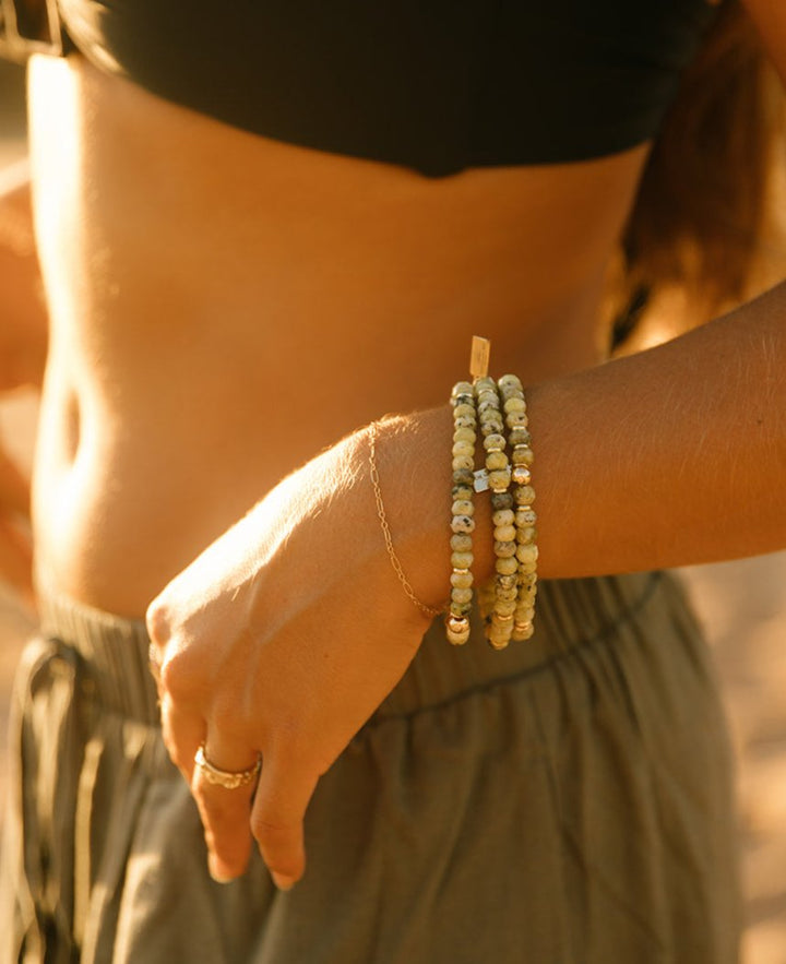 Yellow Turquoise Beaded Bracelet