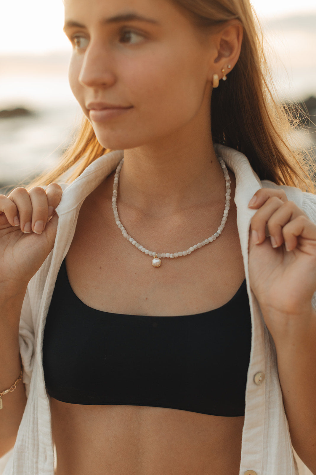 Candace Necklace in Moonstone