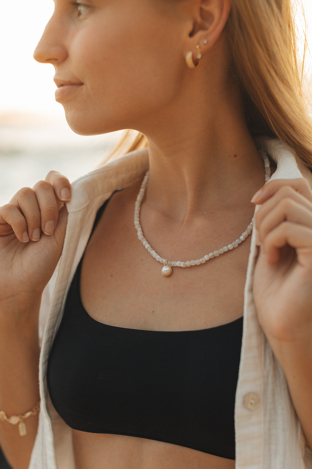 Candace Necklace in Moonstone