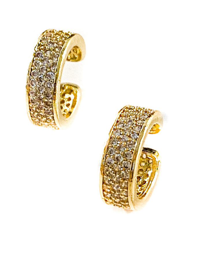 Two ear cuffs with two rows of cubic zirconias made by Meghan Bo Designs.